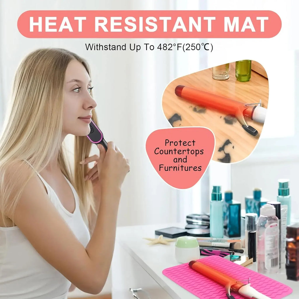Portable Silicone Heat Resistant Mat for Curling & Flat Irons