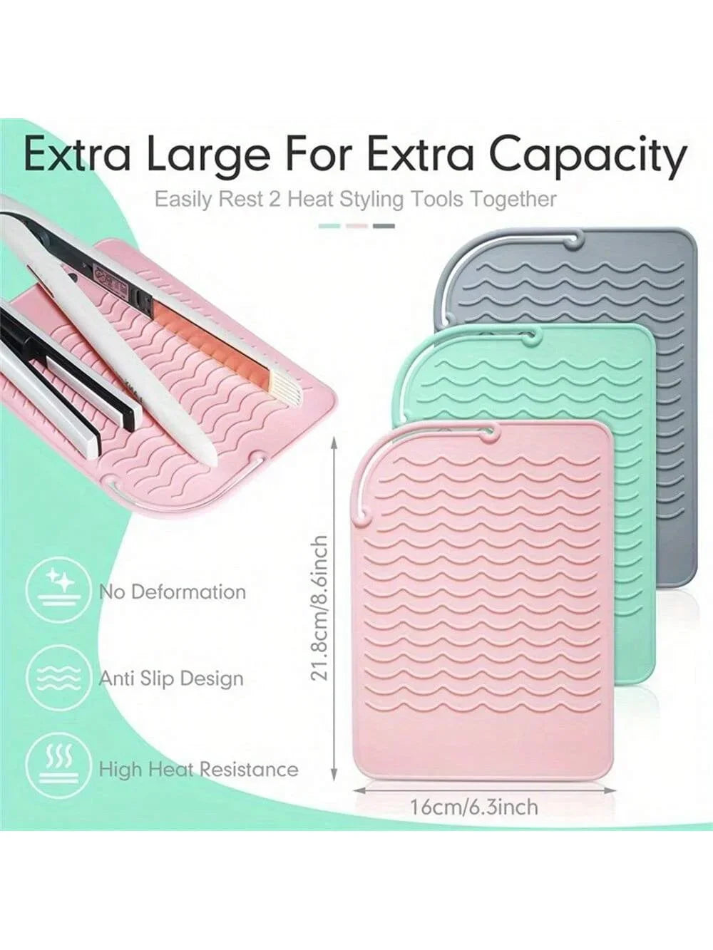 Portable Silicone Heat Resistant Mat for Curling & Flat Irons