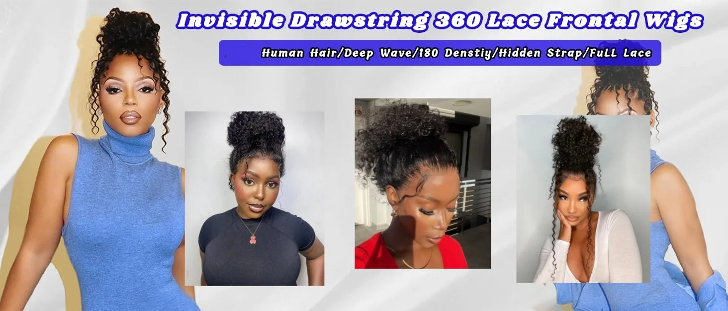 30 40 Inch 360 Full Lace Wig Human Hair Deep Wave Frontal Wig 13X6 Hd Lace Front Wigs Curly Human Hair Wigs Brazilian Hair