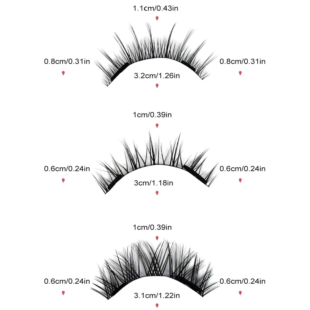 3 Pairs Magnetic Eyelashes – Glue-Free Reusable Lash Kit with Applicator