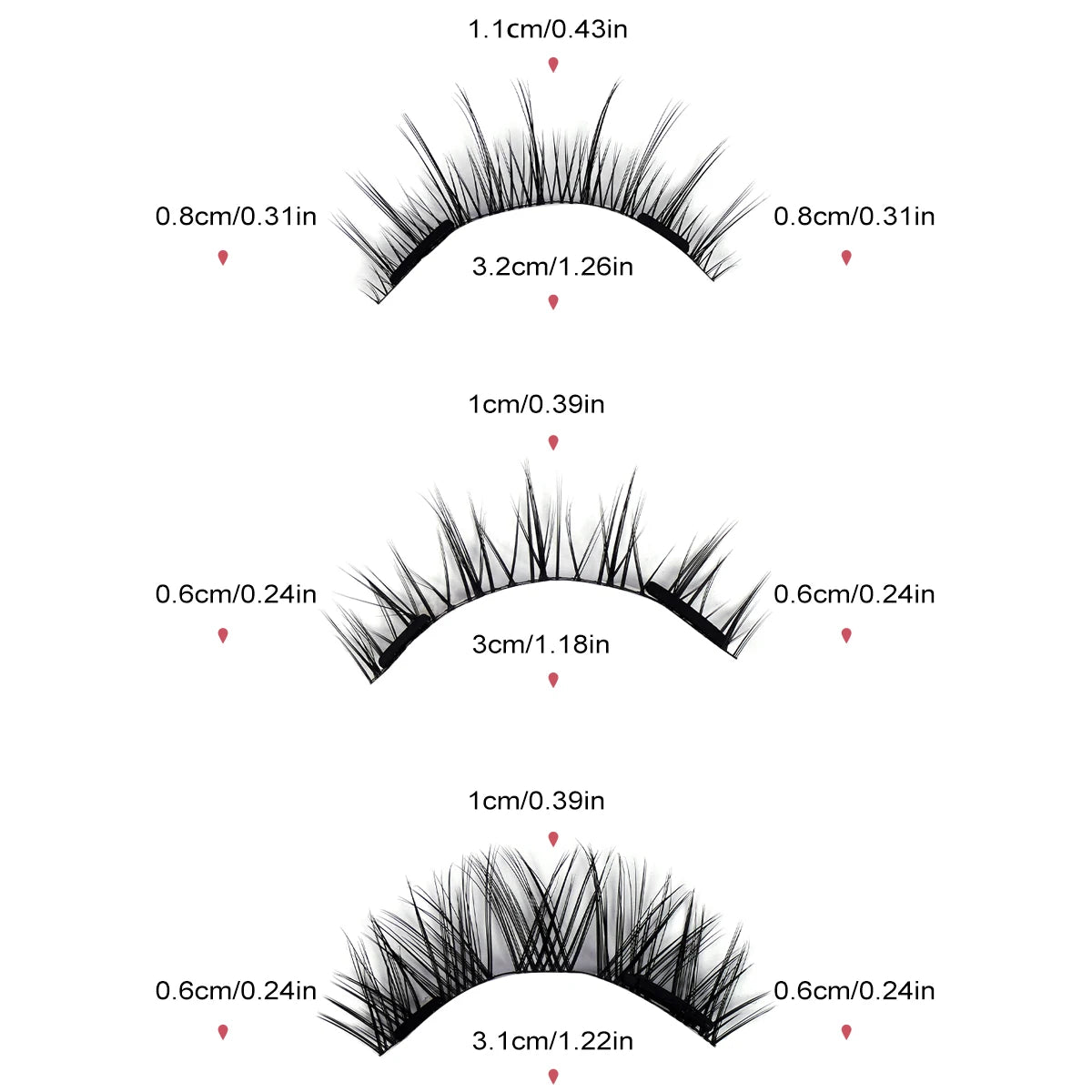 3 Pairs Magnetic Eyelashes – Glue-Free Reusable Lash Kit with Applicator