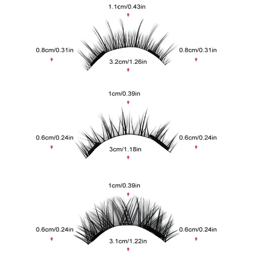 3 Pairs Magnetic Eyelashes – Glue-Free Reusable Lash Kit with Applicator