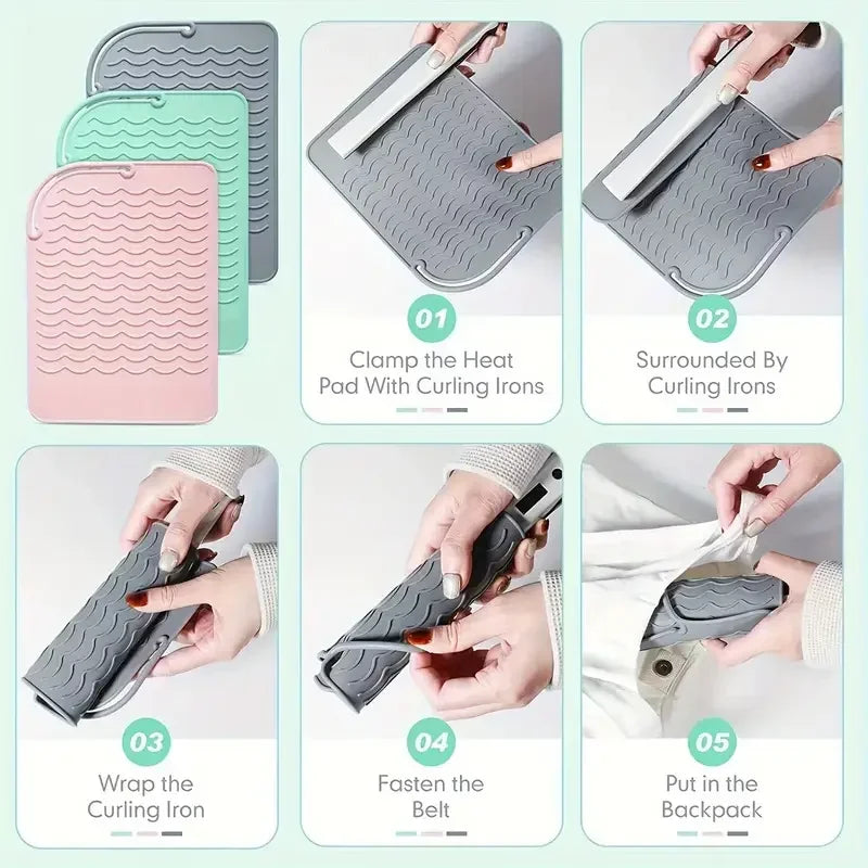 Portable Silicone Heat Resistant Mat for Curling & Flat Irons