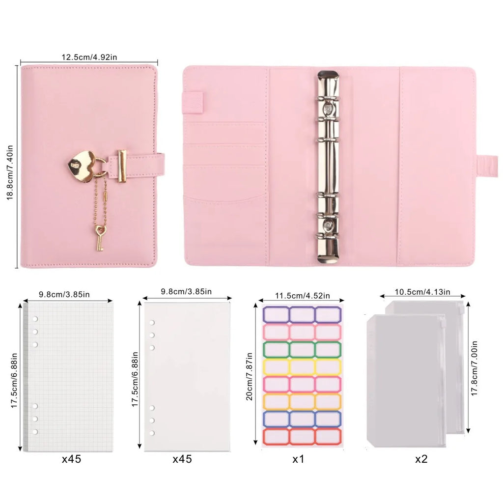 A5 Love Lock Diary Set | Password Notebook + Bags + Stickers