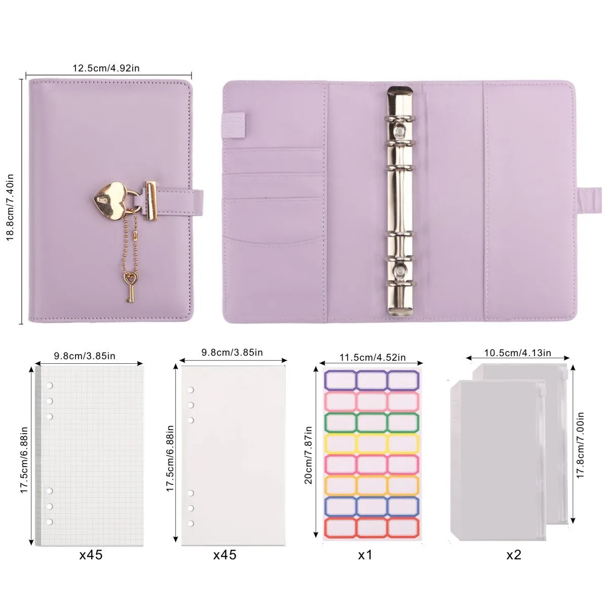 A5 Love Lock Diary Set | Password Notebook + Bags + Stickers