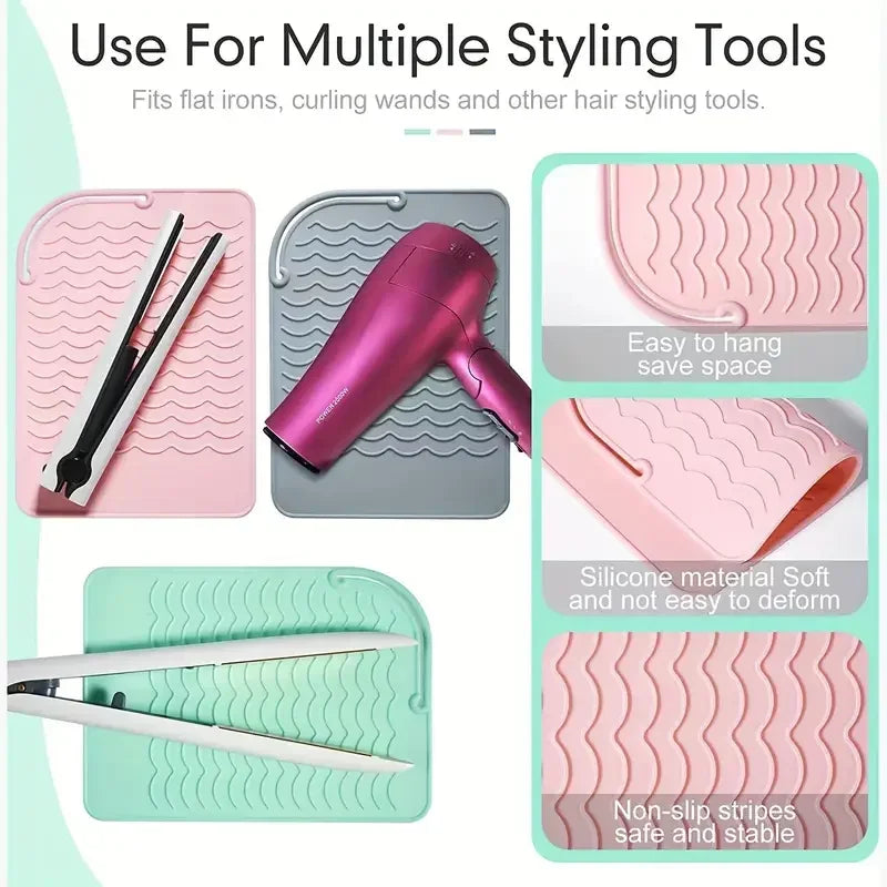 Portable Silicone Heat Resistant Mat for Curling & Flat Irons