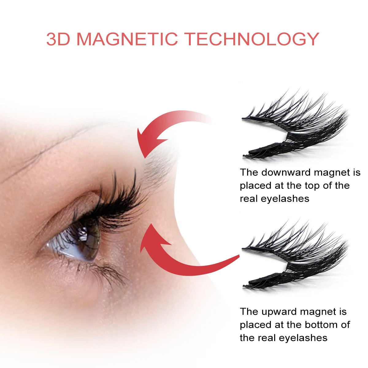 3 Pairs Magnetic Eyelashes – Glue-Free Reusable Lash Kit with Applicator