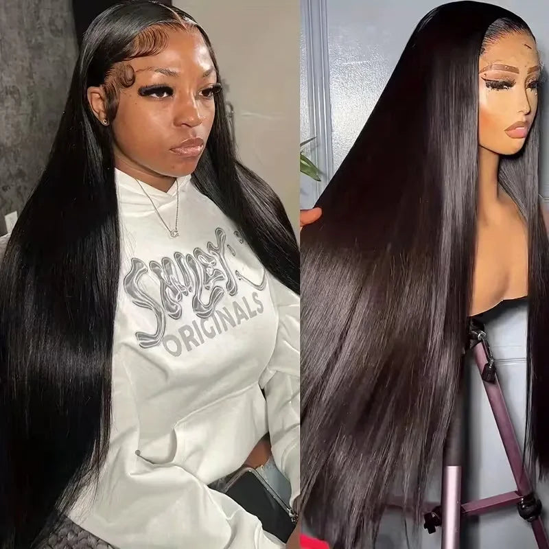 13x6 Hd Lace Frontal Wig Straight Human Hair Wigs Natural Color 200 Density 30 Inch Pre plucked 13x4 Transparent Lace Front Wigs