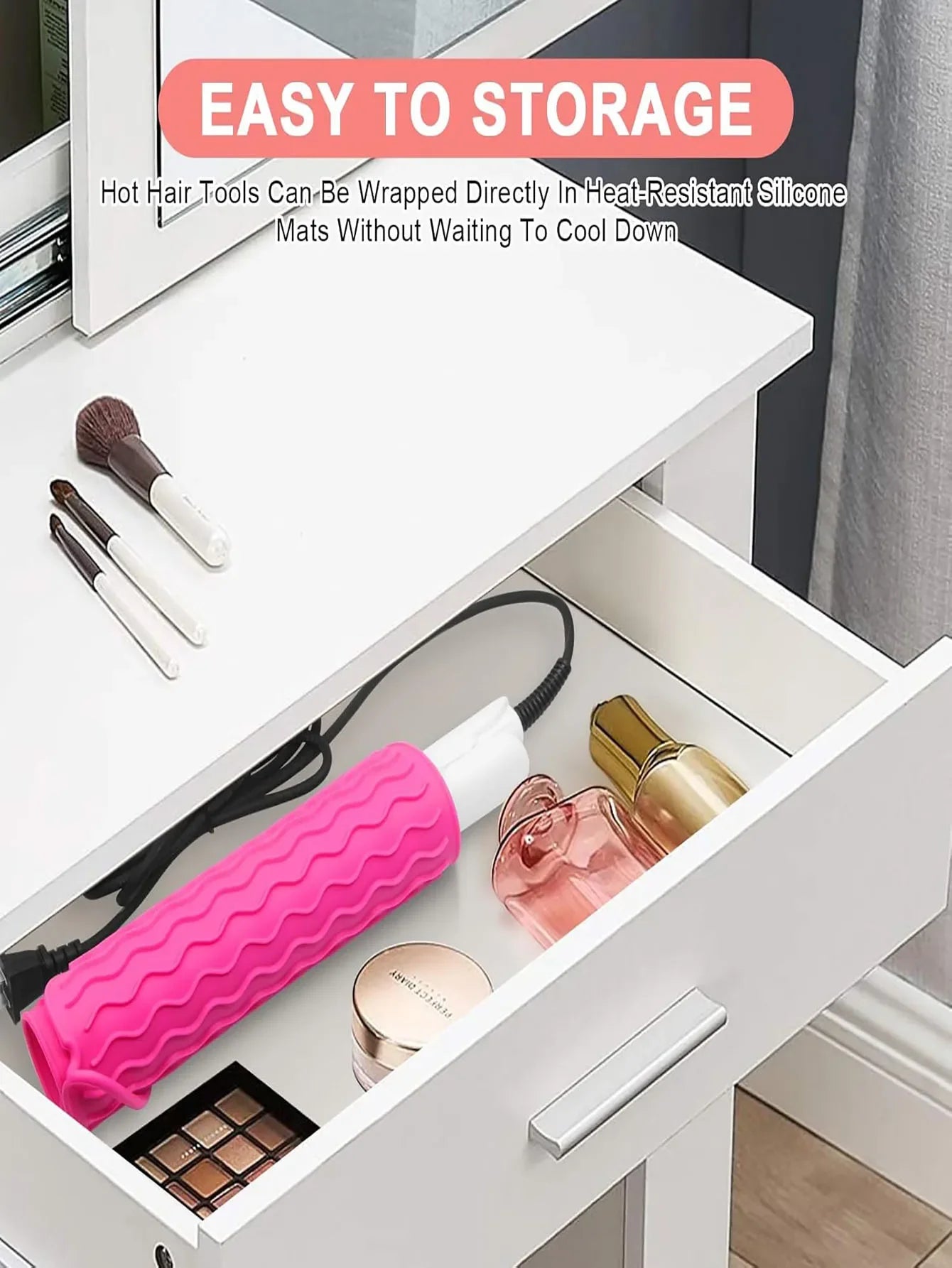 Portable Silicone Heat Resistant Mat for Curling & Flat Irons